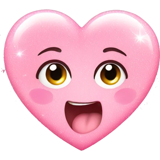 Baby pink love heart with sparkles  emoji