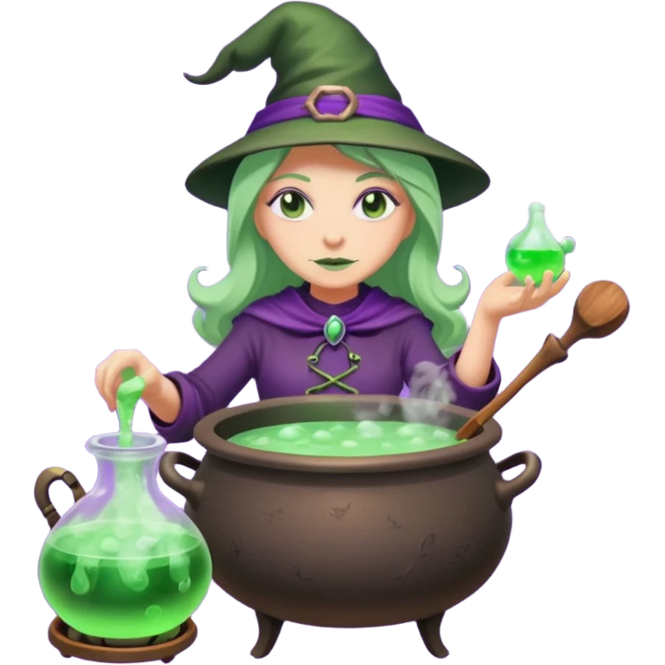 green witch cooking potion emoji