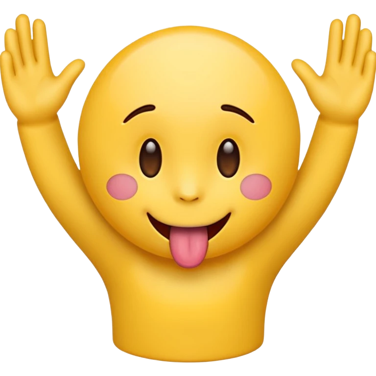 Draw a emoji with its tongue out and its hands diving towards the screen emoji