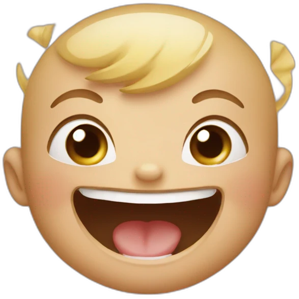 the baby is laughing really loud  emoji