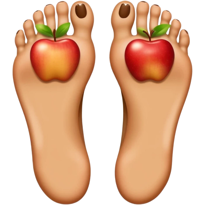 two feet side by side, toes visible, apple emoji style emoji