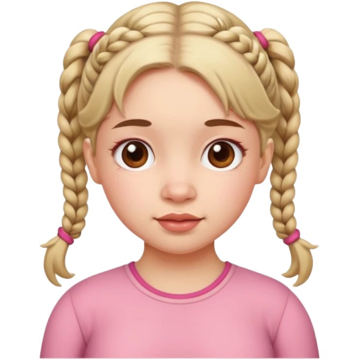 Her hair is in pigtails and her pubic hair is shaped like a heart.  She has wide hips emoji