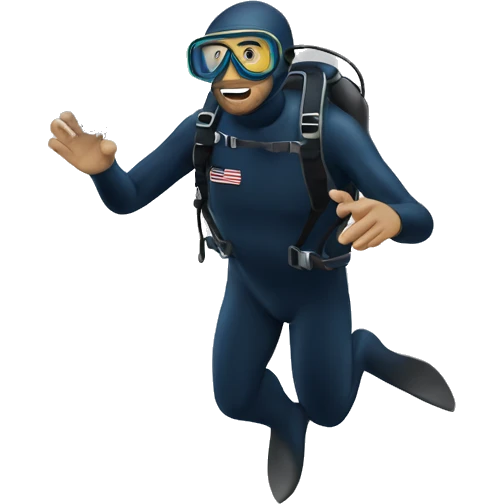 a man scub diving in deep water emoji