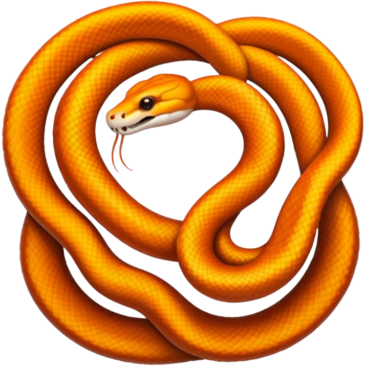 circle of white and orange snakes, multiple snakes arranged in a circular pattern emoji