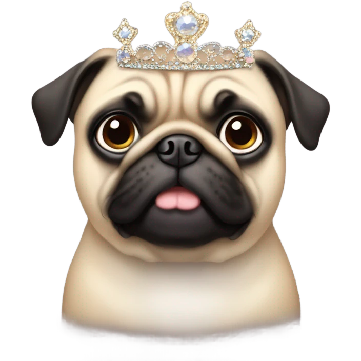 Pug with a tiara  emoji