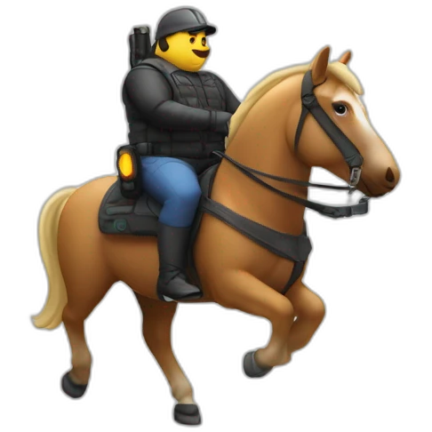 fat man on a horse playing lasertag emoji