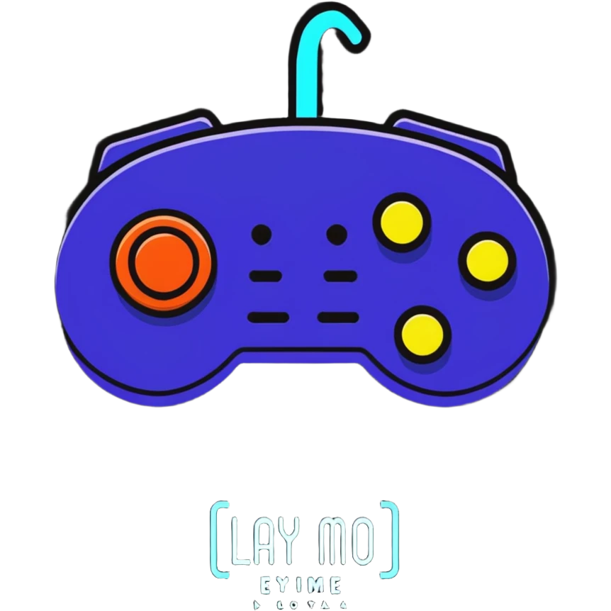 retro 80s joystick with neon colors emoji