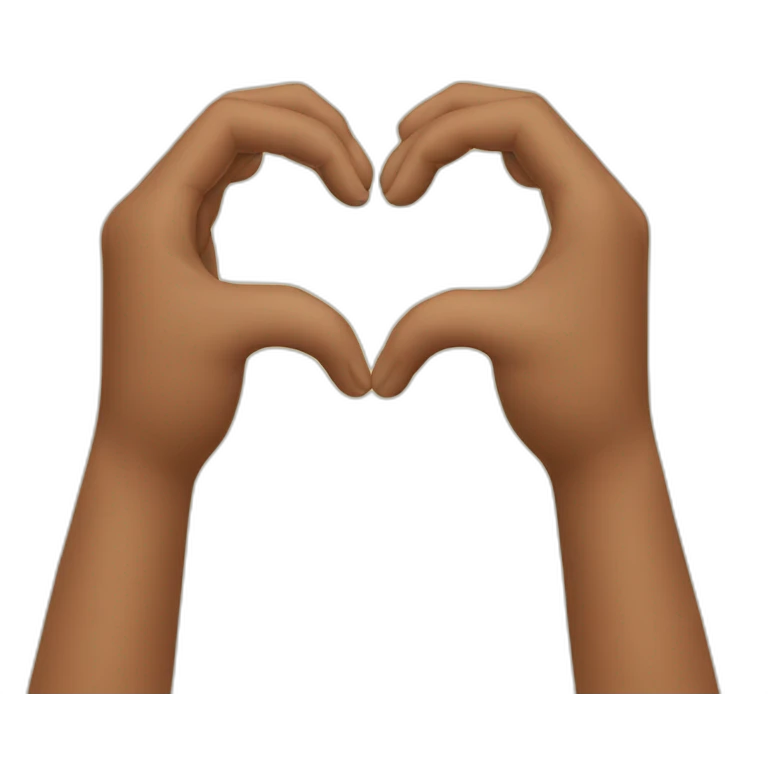 Two tan hands making a heart emoji
