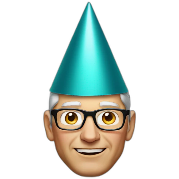 Tim Cook with party hat emoji