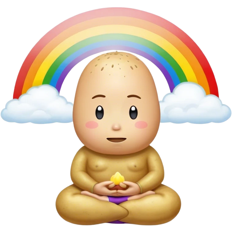rainbow meditating potato emoji