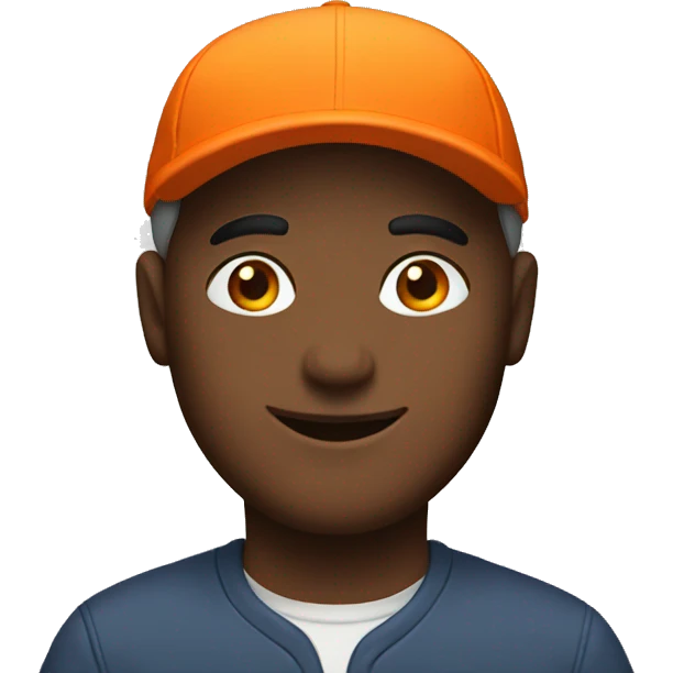 men with orange cap emoji