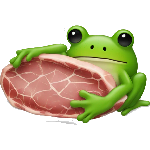 plate with frog and meat inside emoji
