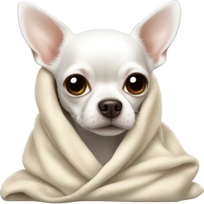 white chihuahua in a blanket emoji