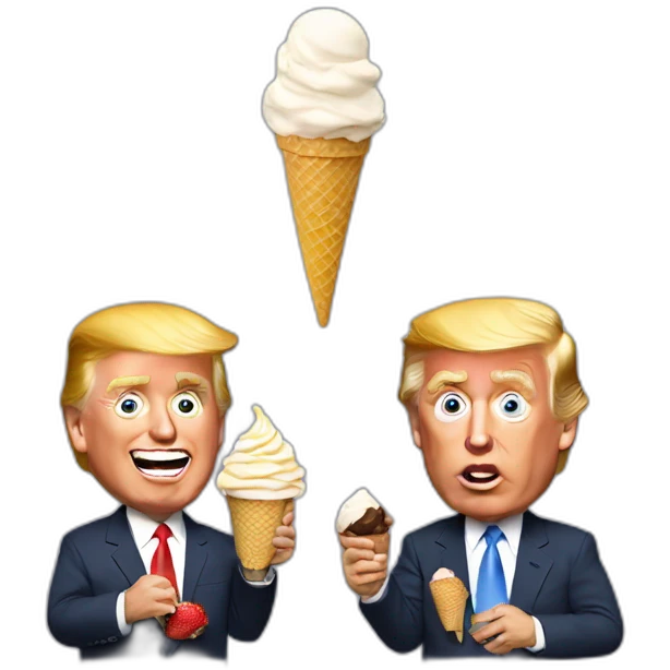 Trump and JouBiden eating ice cream  emoji