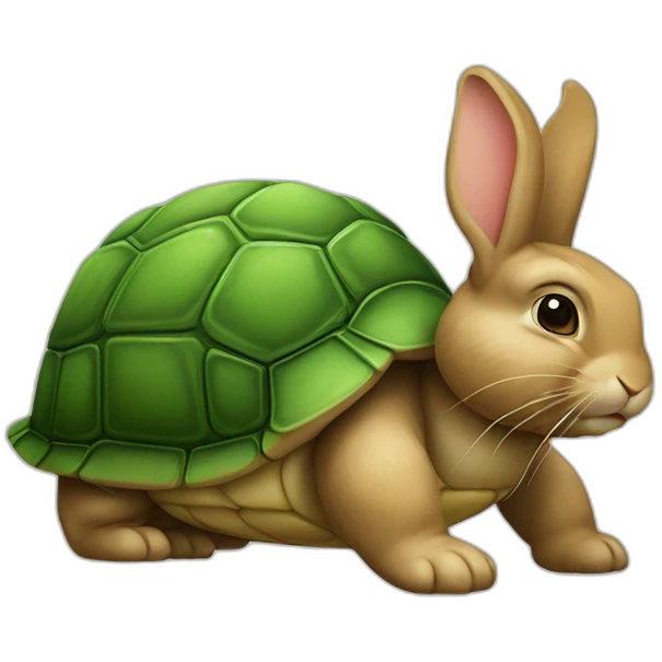 Lapin sur tortue emoji