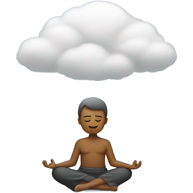 Zen pose with rain cloud over the head emoji