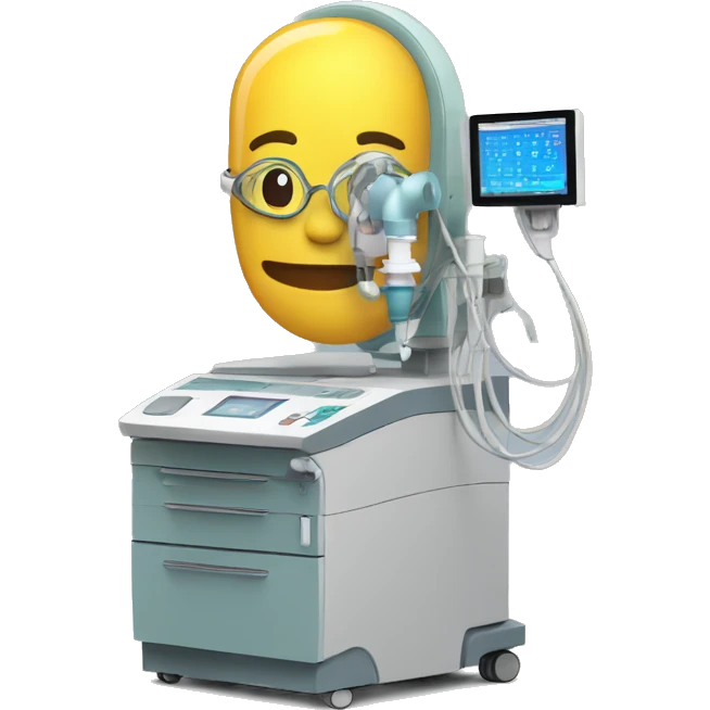 Emoji on a hospital CTI respiratory apparatus emoji