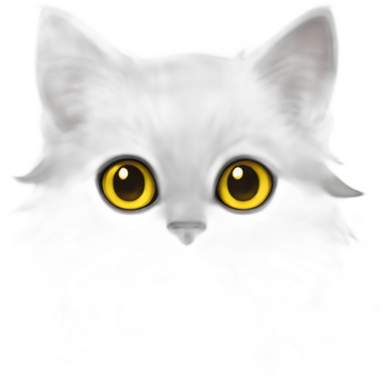 long haired black kitten yellow eyes emoji