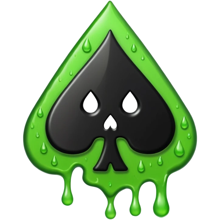 Black ace of spades drippy slimey effect emoji
