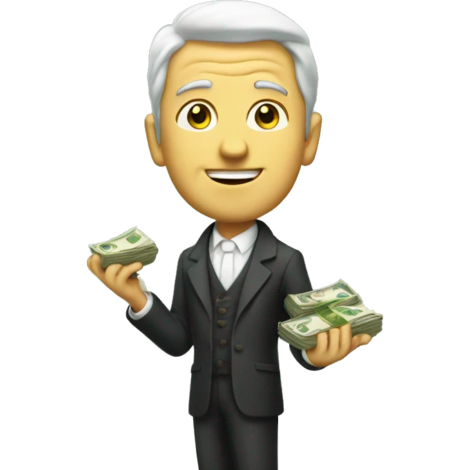 rich man showing money emoji