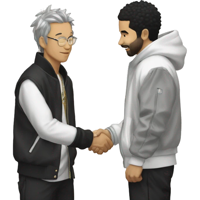 satoru gojo shaking rapper drakes hand emoji