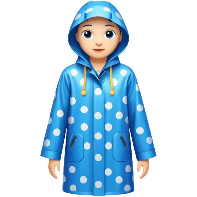 blue polka dot raincoat emoji