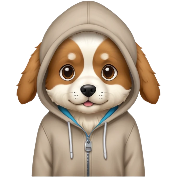 Dog wearing a hoodie emoji