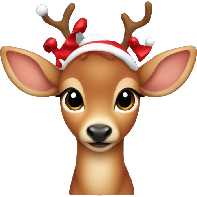 Red asthetic Christmas baby deer emoji