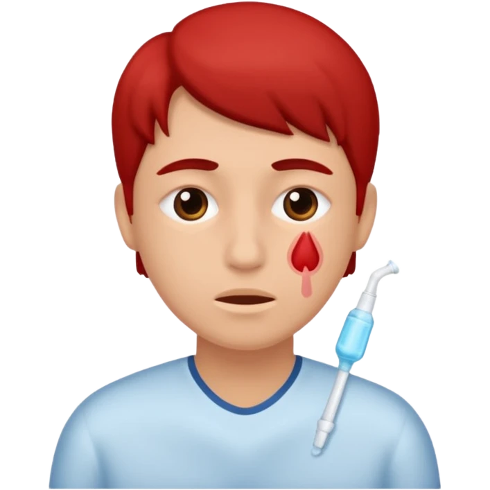 cara con gripe y un poco roja  emoji