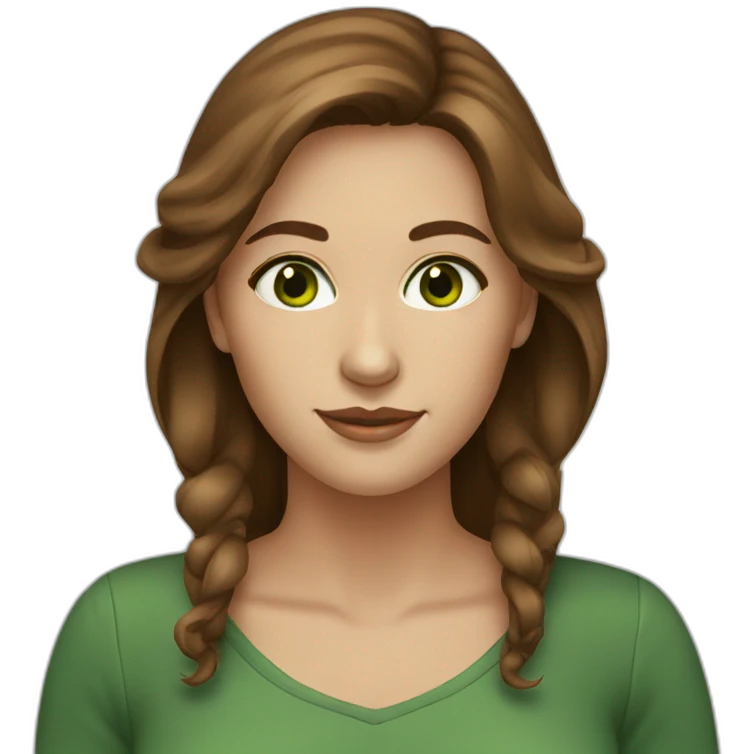 woman-brown-hair-green-eyes emoji