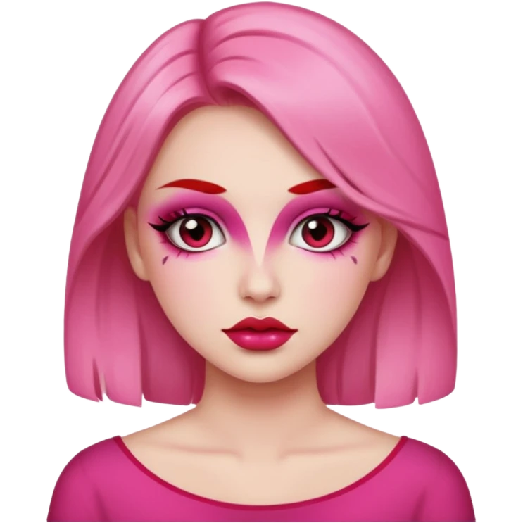 Makeup girl pink and red emoji