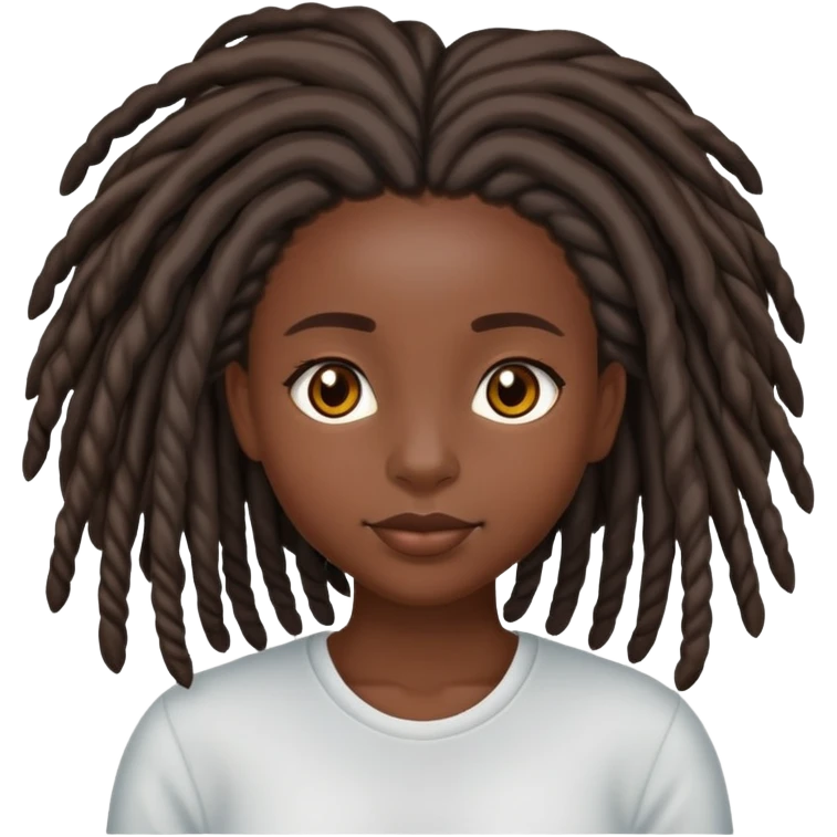 Darkskin black girl with locs mid back length emoji