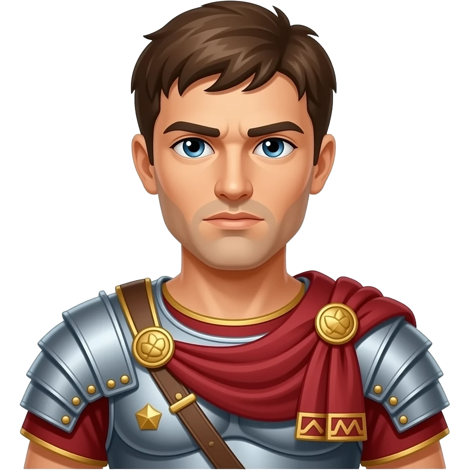 Alexander the Great, serious, manly emoji