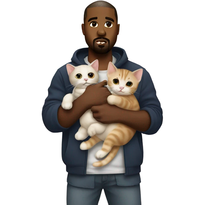 Kanye west holding a kitten  emoji