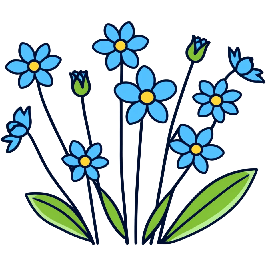 Blue and white flowers emoji