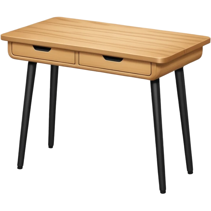 a desk table with 4 black metal legs emoji
