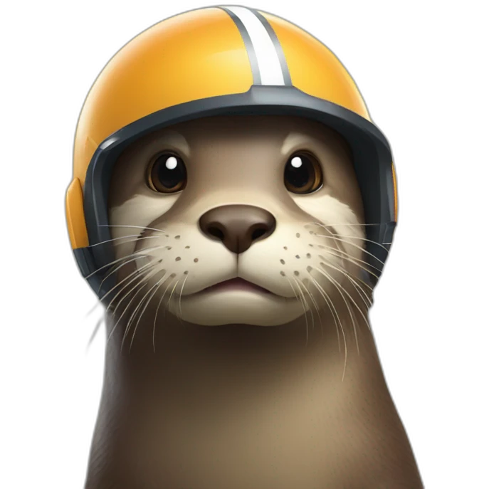 otters wearing helmet emoji