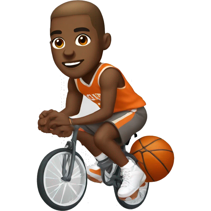 black man riding a squirrel he has brown eyes and is wearing basketball shorts  emoji