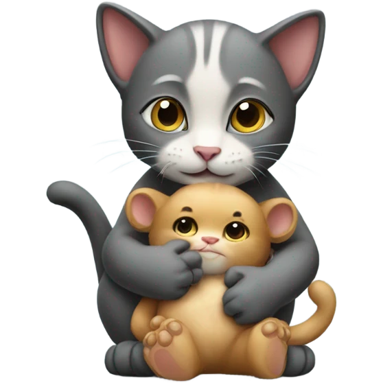 Cat holding a monkey  emoji
