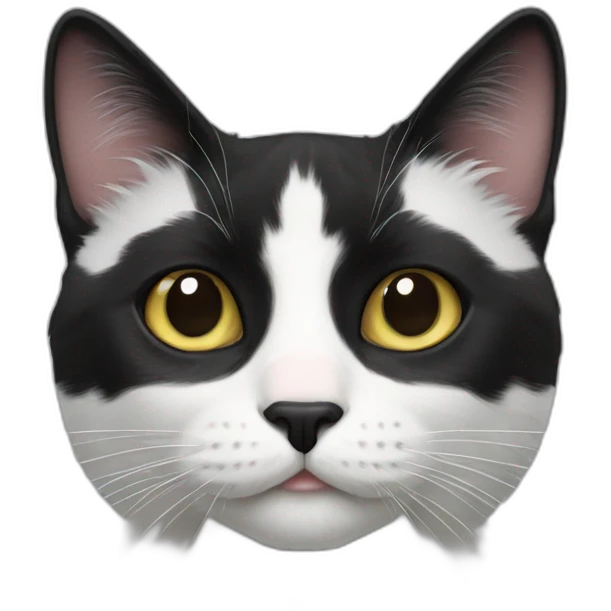 Black and white Cat with Tiny black spot emoji