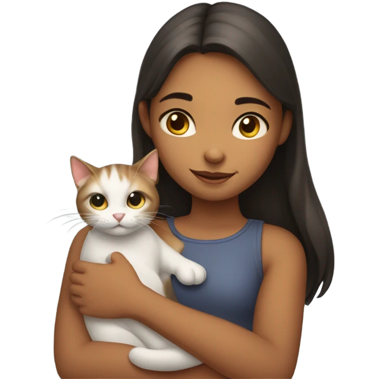 girl with a cat emoji