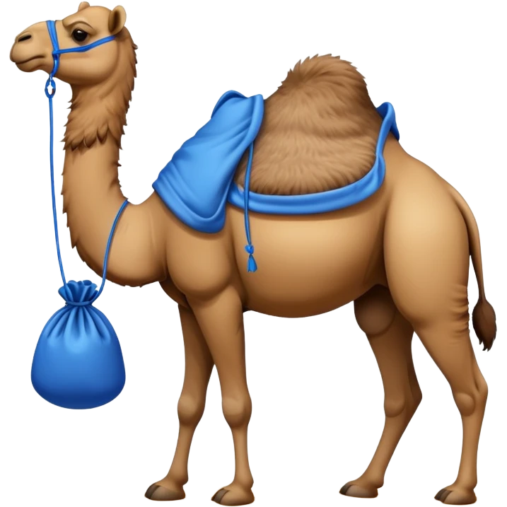 camel with a blue sack on its back emoji