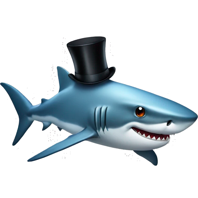 Shark with a top hat emoji