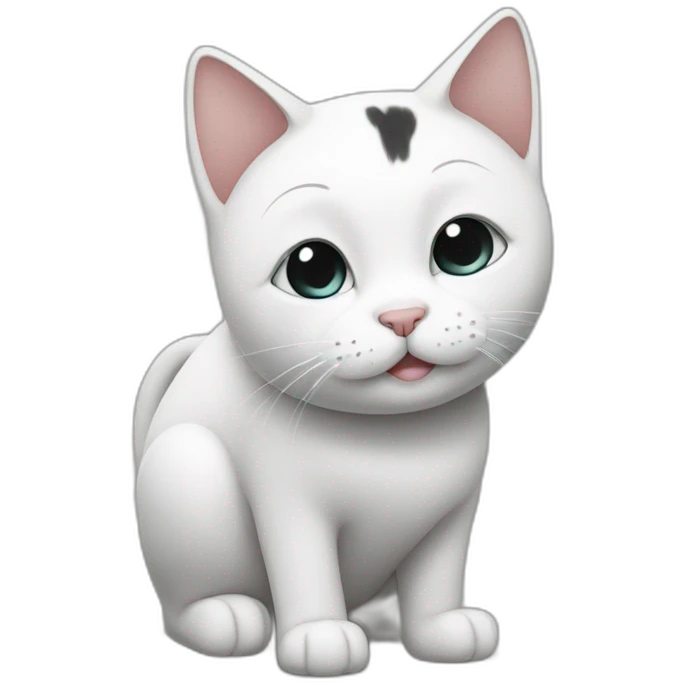 black and white cat bowing like a human emoji