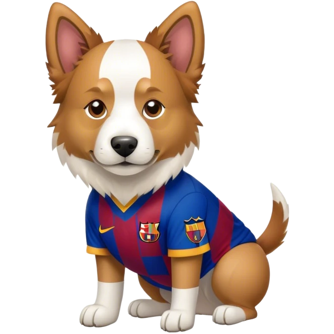 Dog wearing Messi football kit  emoji