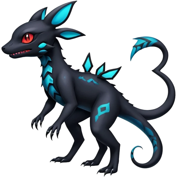 Gothic Colorful Salandit-Umbreon-Fakémon-hybrid-creature (full body)  emoji