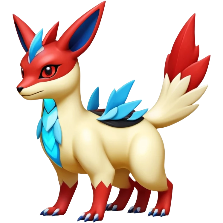  Cute Shiny Exotic Colorful Guilmon-Latias-Koraidon-Umbreon-Fakémon-hybrid-creature (full body)  emoji