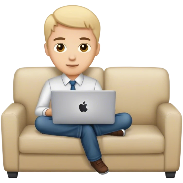 programmer on the couch in office emoji