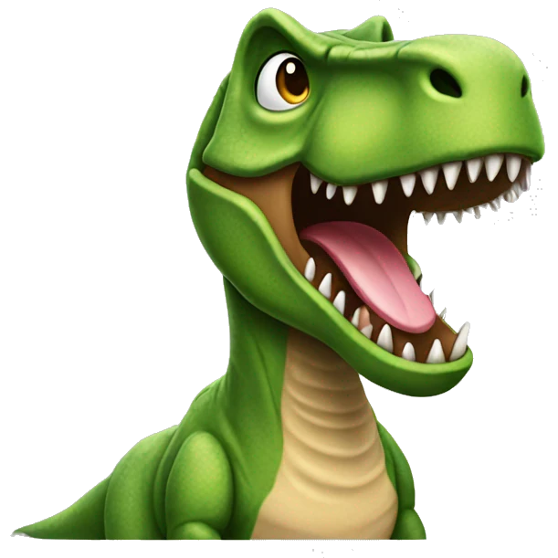 T-Rex wearing a Tito emoji