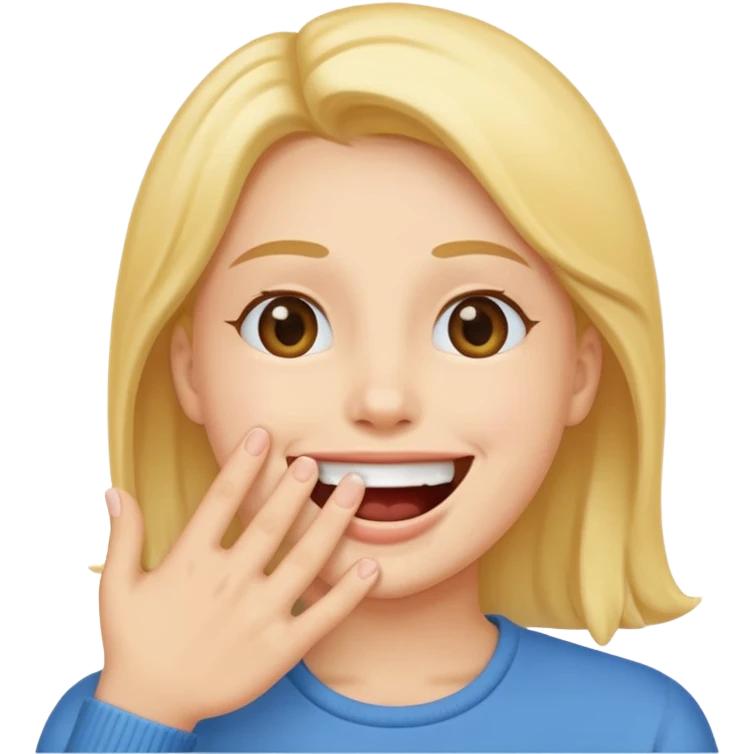 🫱🏼🫲🏼 cover 😁's mouth emoji